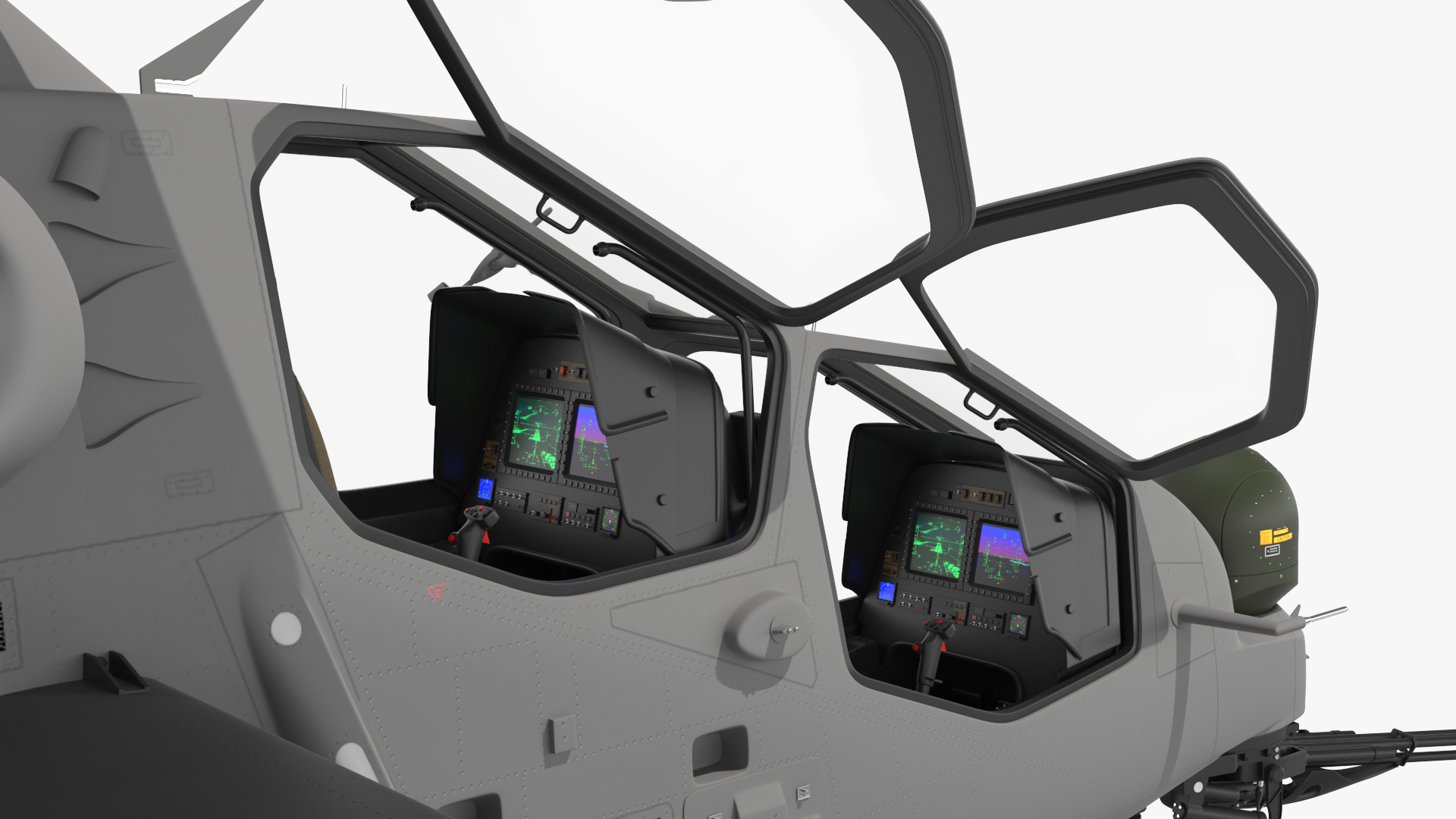 3D Combat Gray Helicopter Rigged for Maya model