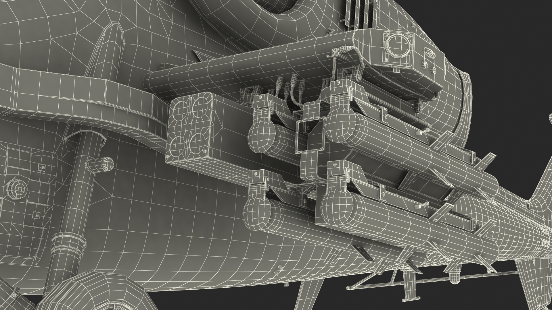 3D Combat Gray Helicopter Rigged for Maya model