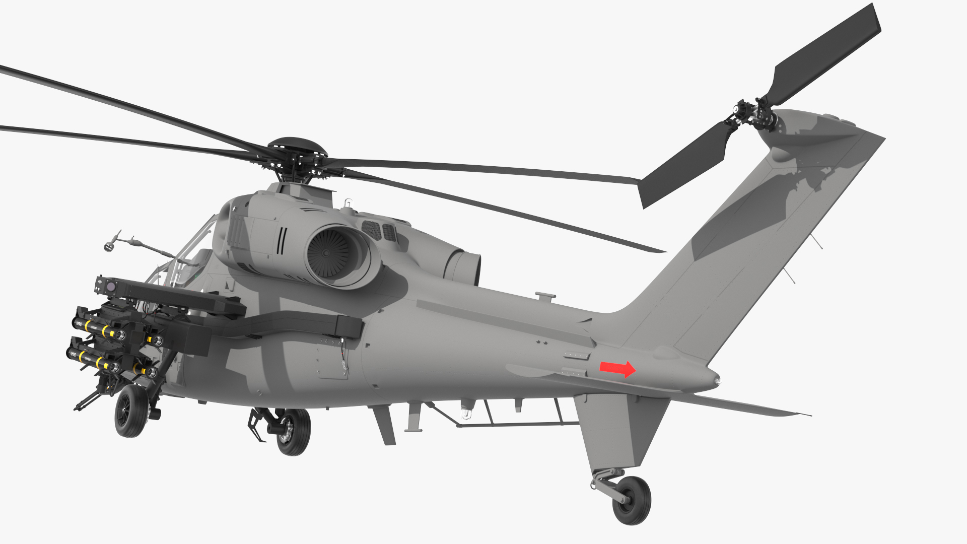 3D Combat Gray Helicopter Rigged for Maya model