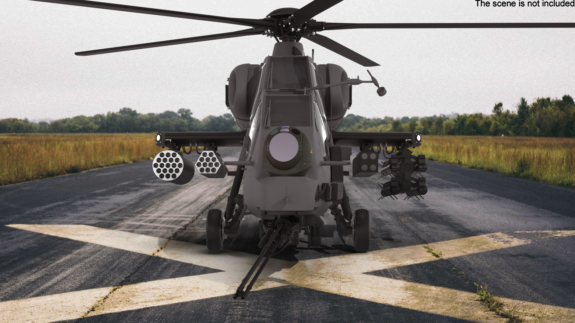 3D Combat Gray Helicopter Rigged for Maya model