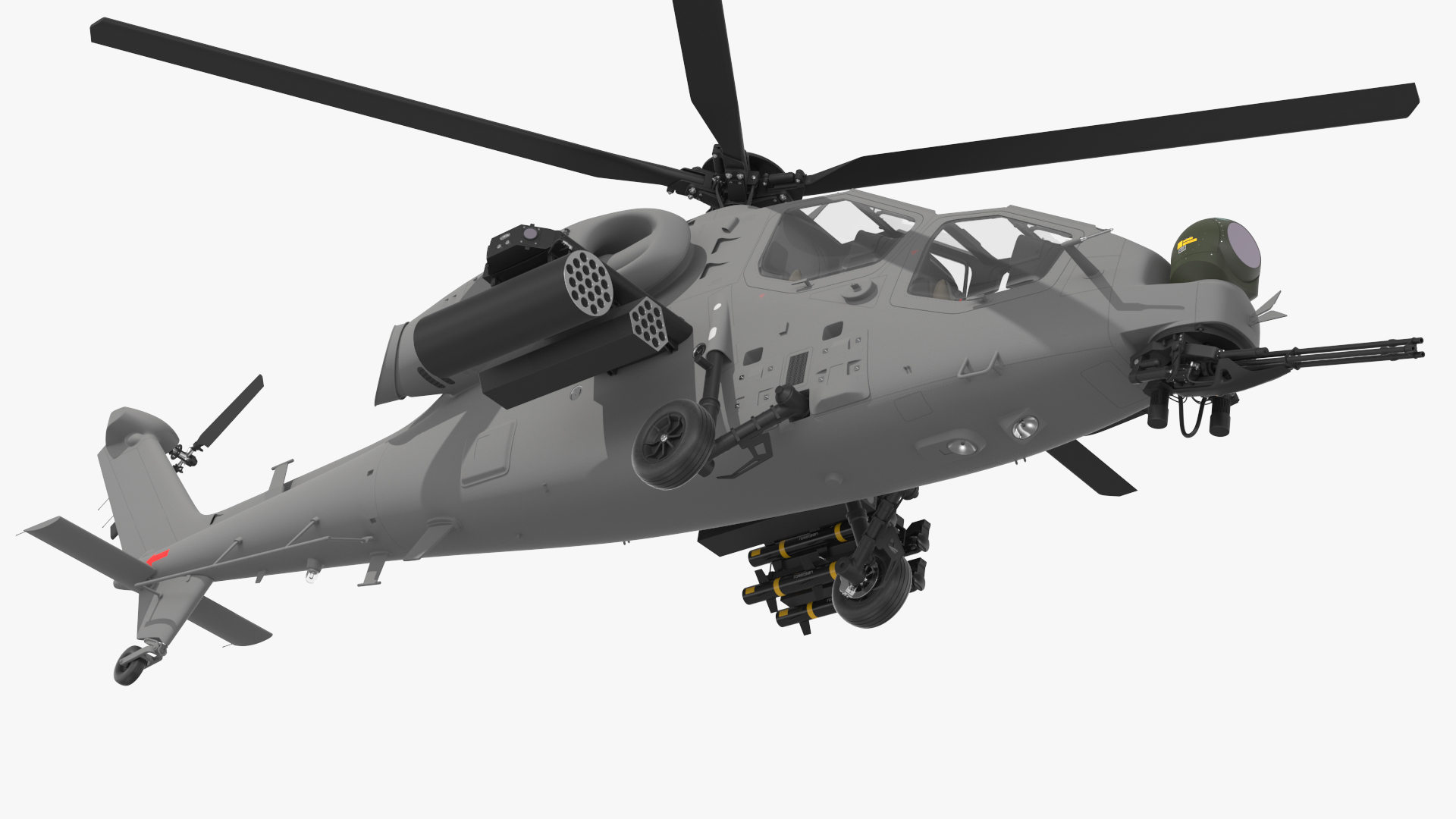3D Combat Gray Helicopter Rigged for Maya model