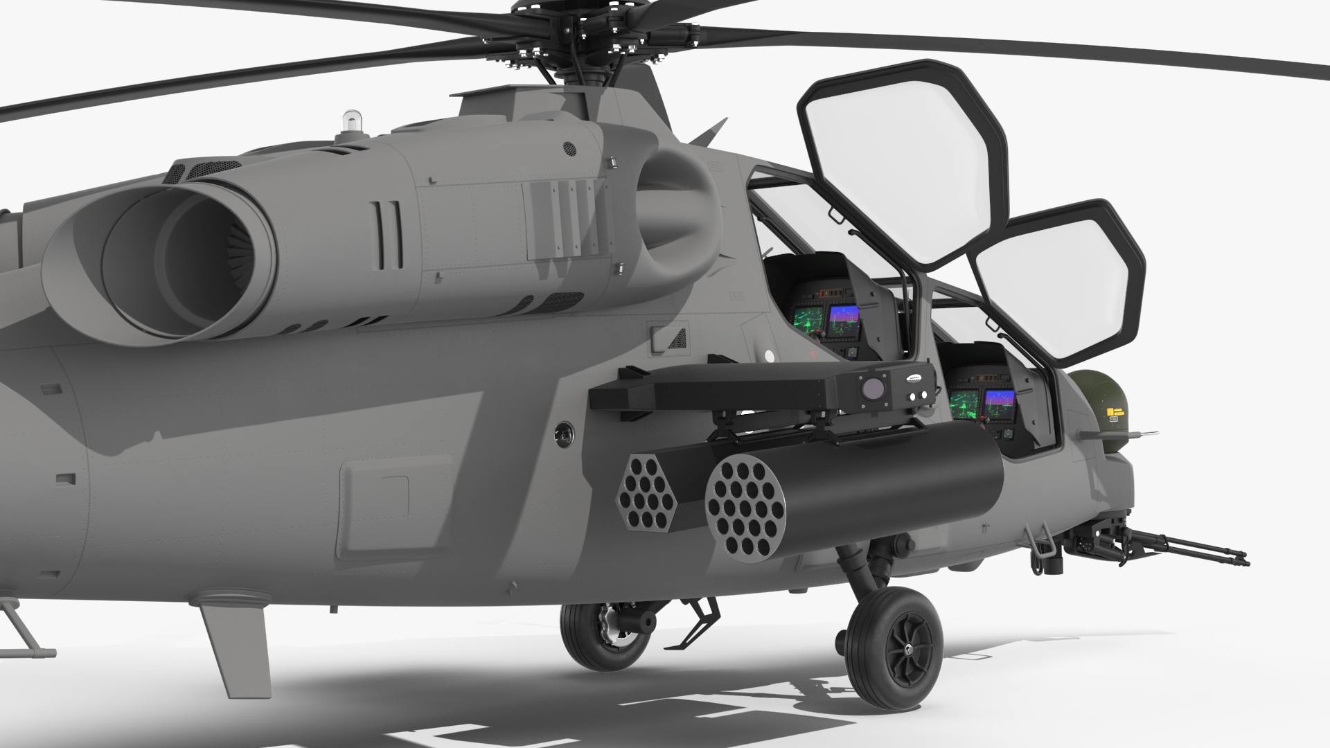 3D Combat Gray Helicopter Rigged for Maya model