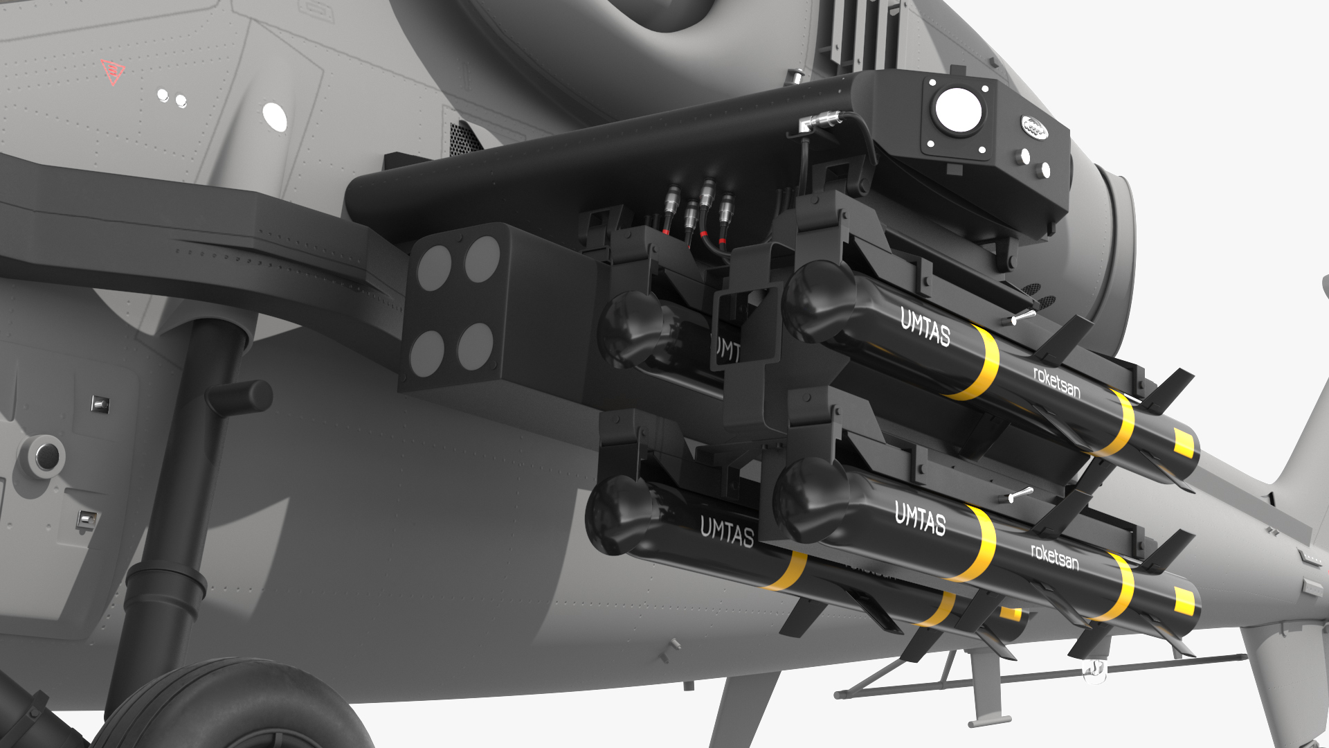 3D Combat Gray Helicopter Rigged for Maya model