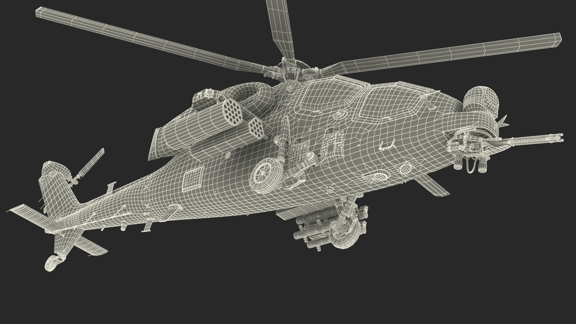 3D Combat Gray Helicopter Rigged for Maya model