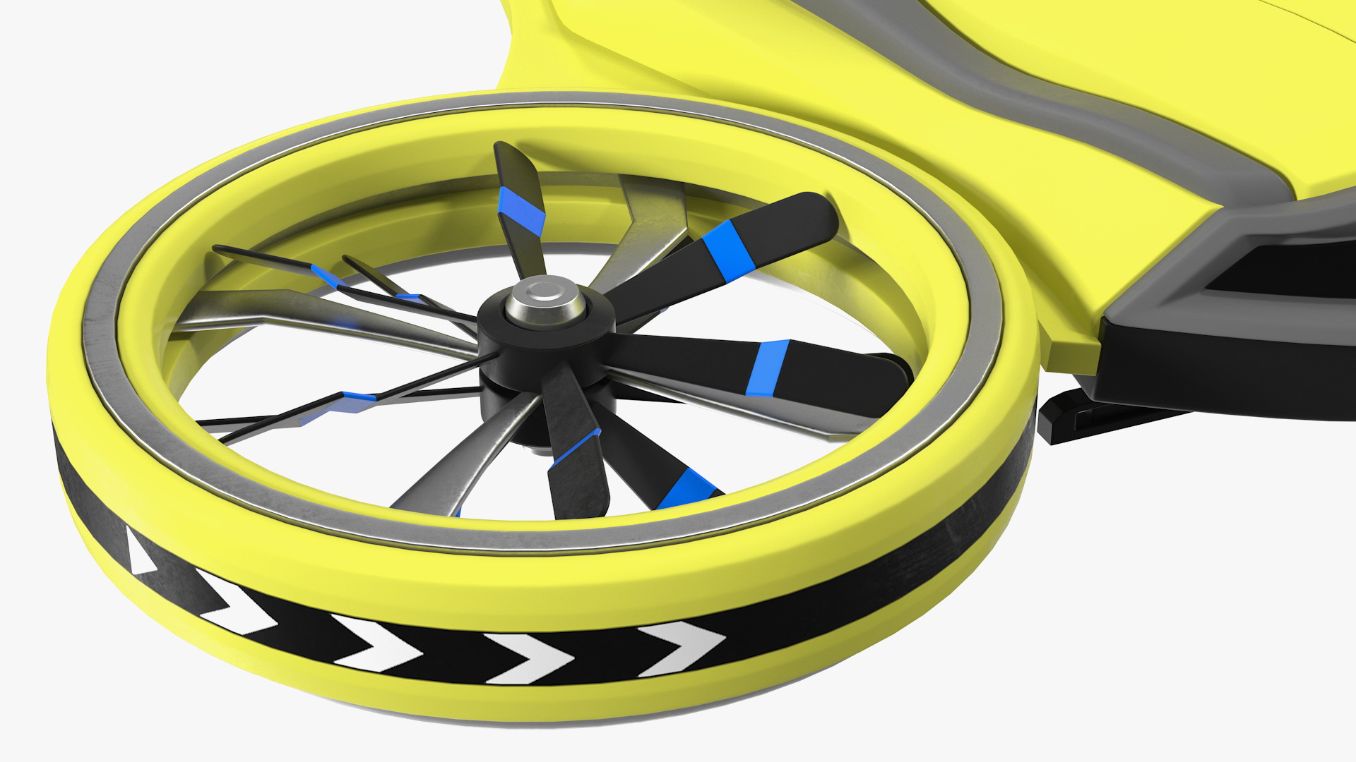 3D Yellow Cargo Quadrocopter Drone