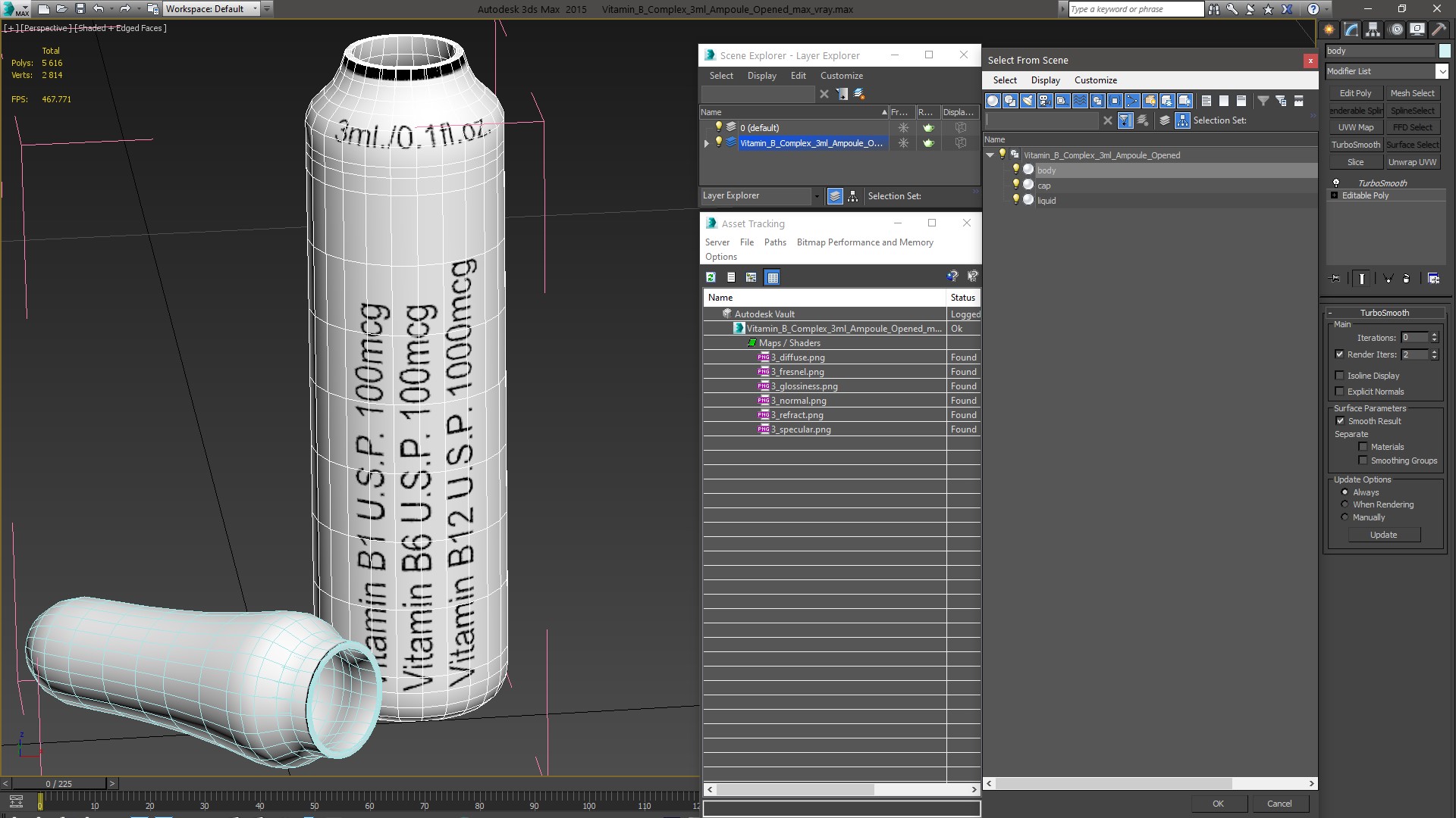 3D Vitamin B Complex 3ml Ampoule Opened
