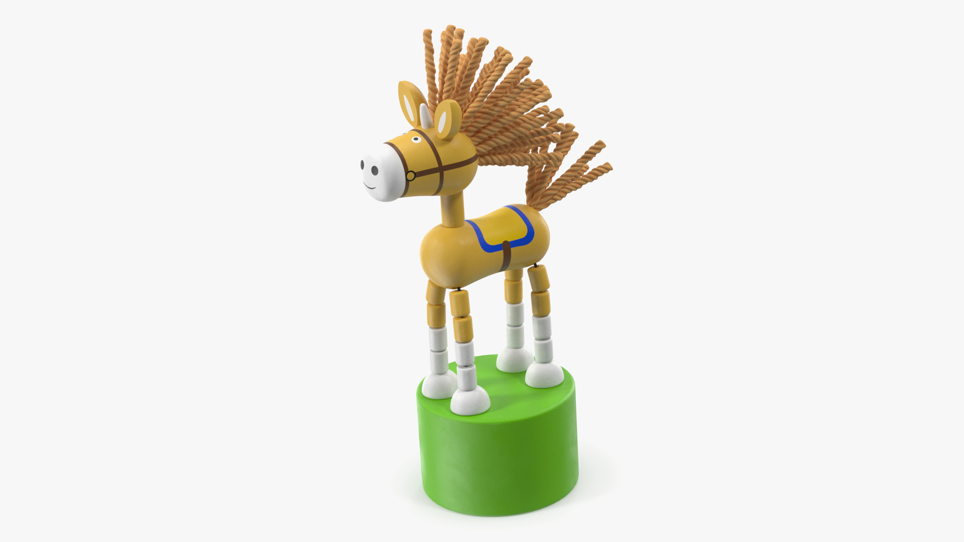 3D Unicorn Puppet Toy Yellow Rigged for Cinema 4D
