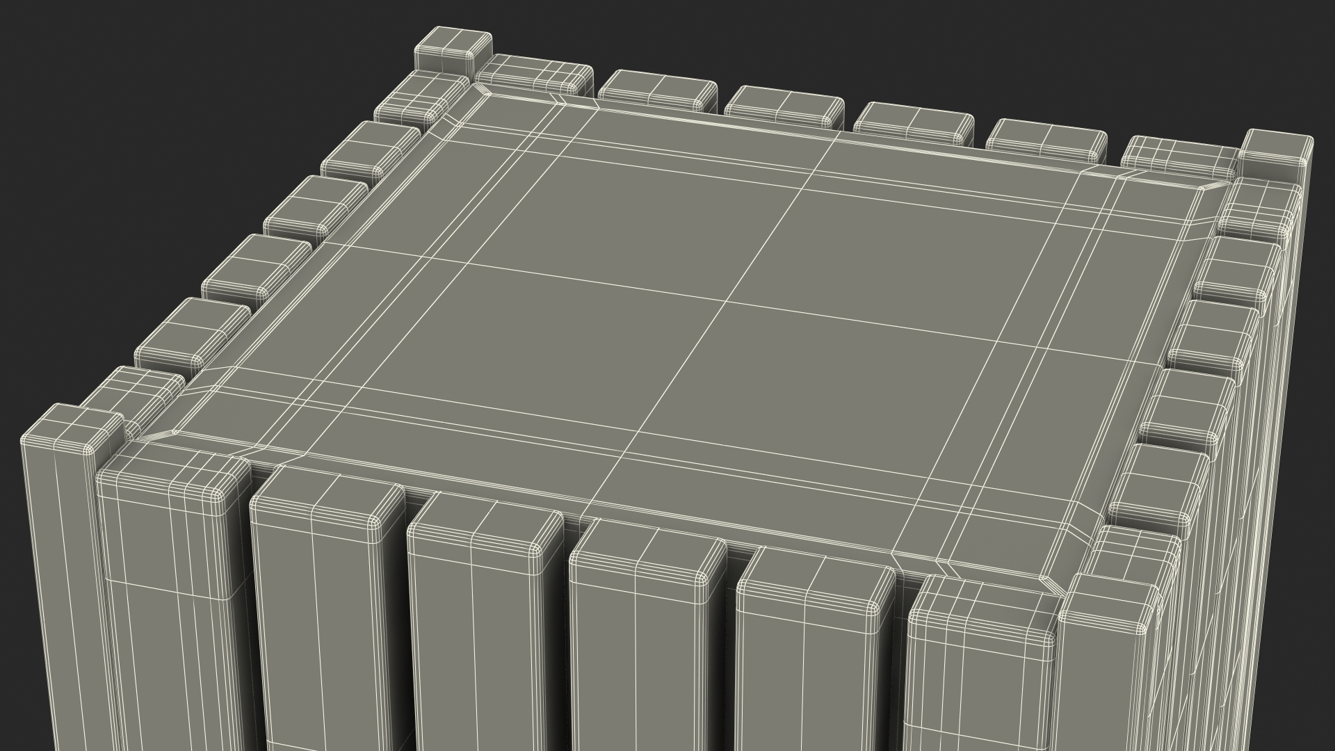 Outdoor Square Trash Bin with Ashtray 3D