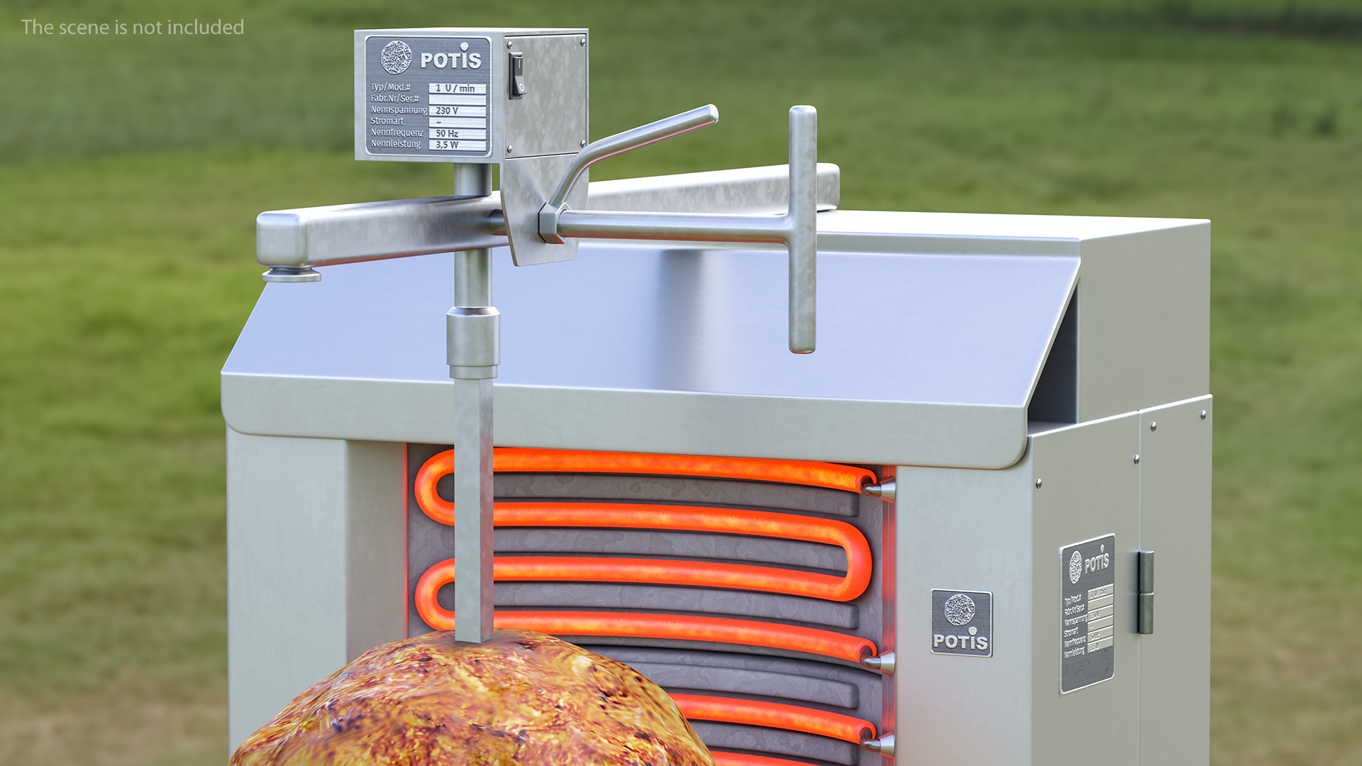 3D Potis Vertical Rotisserie Grill with Doner Kebab model