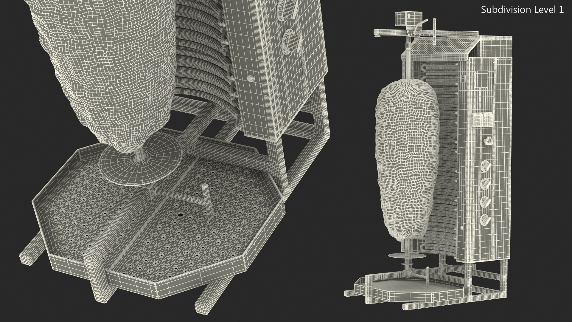 3D Potis Vertical Rotisserie Grill with Doner Kebab model