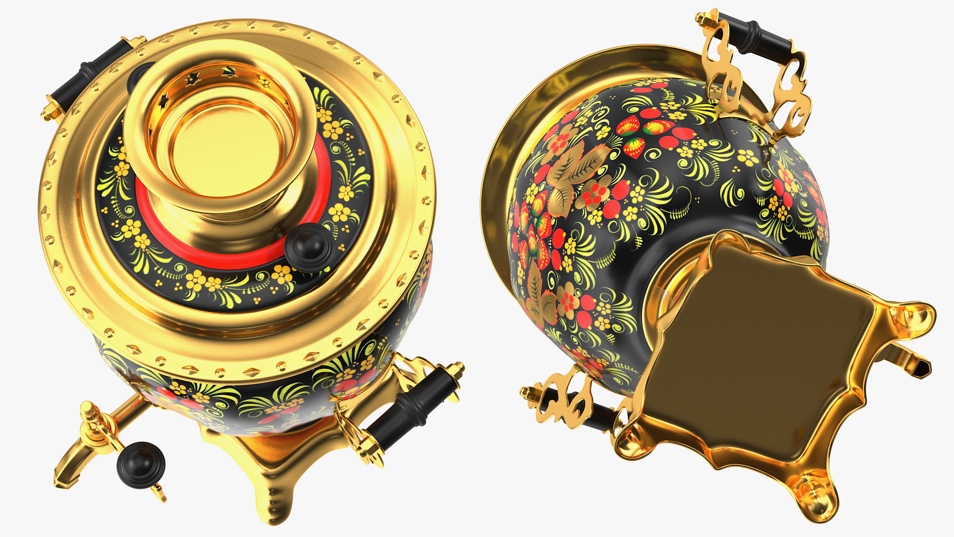 3D model Vintage Khokhloma Samovar