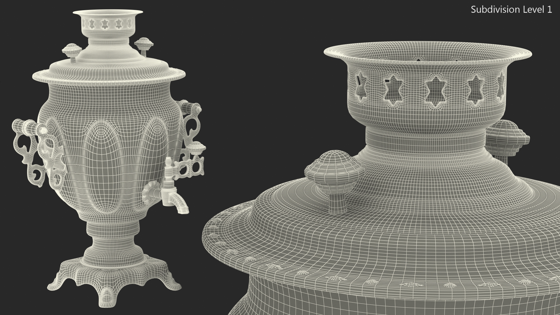 3D model Vintage Khokhloma Samovar