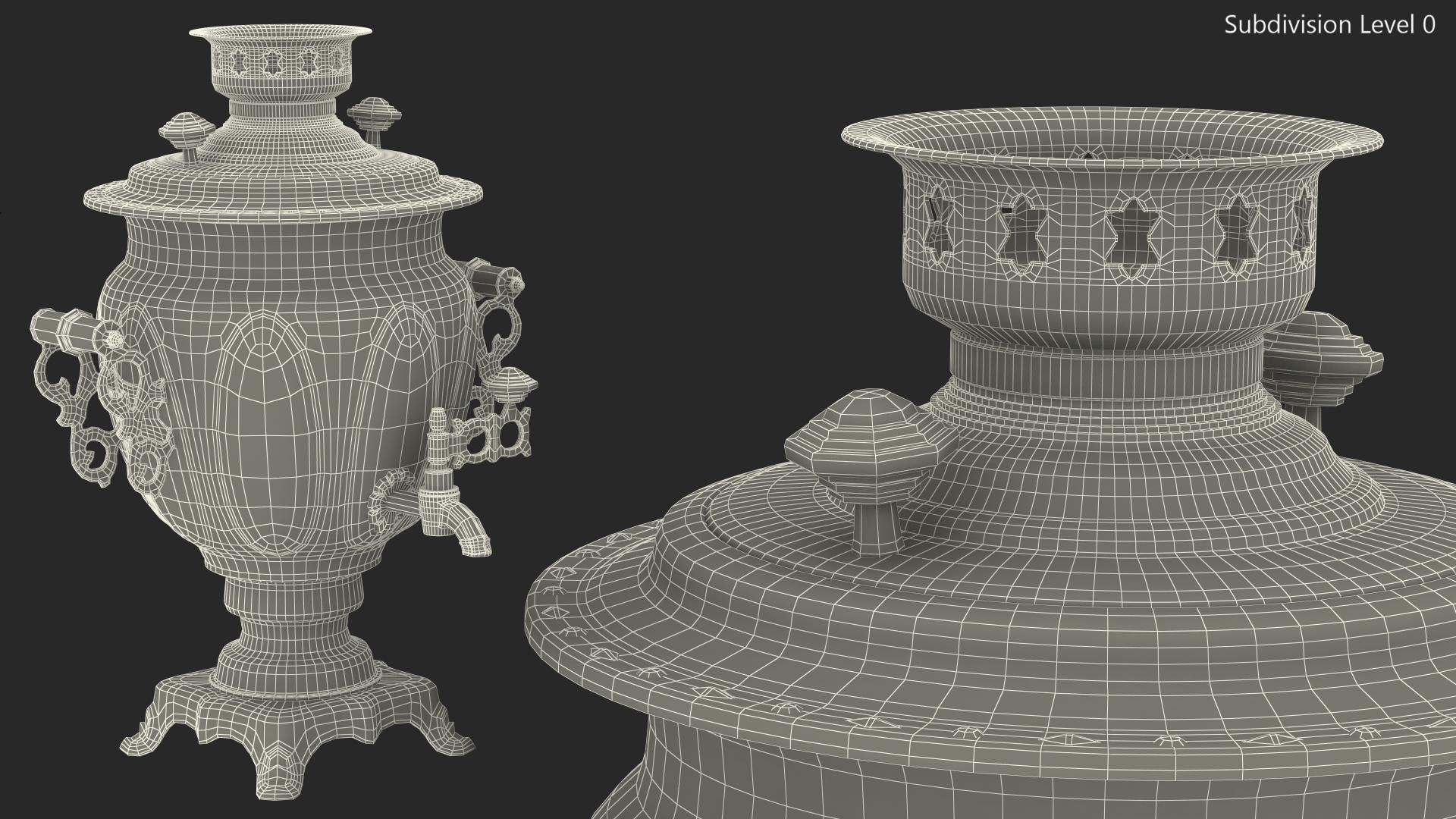 3D model Vintage Khokhloma Samovar