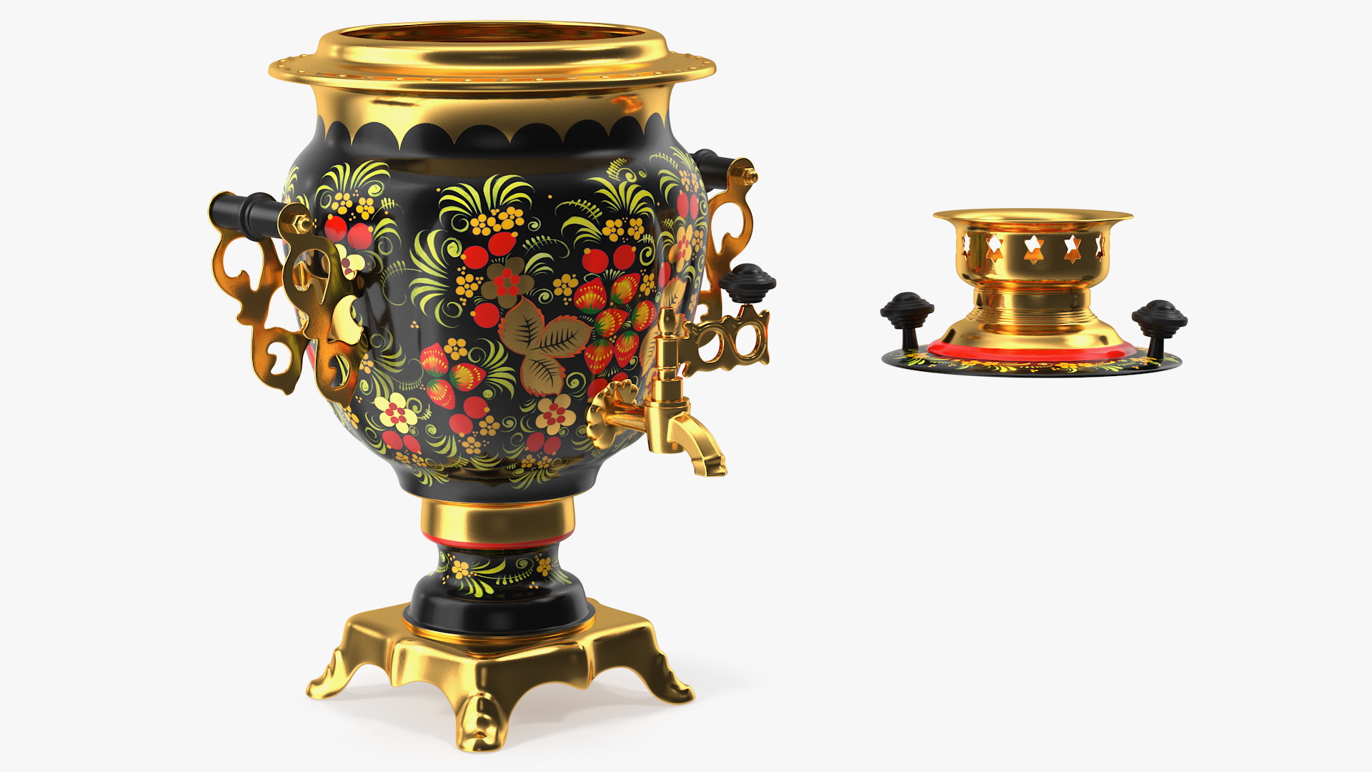 3D model Vintage Khokhloma Samovar