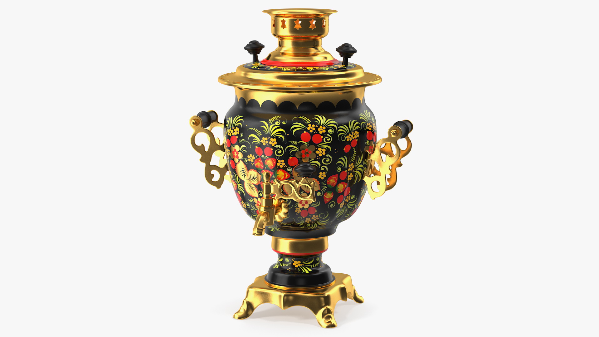 3D model Vintage Khokhloma Samovar