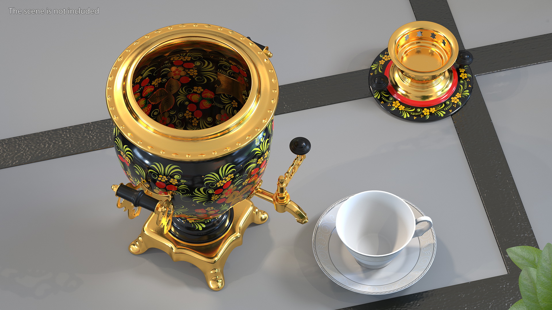 3D model Vintage Khokhloma Samovar