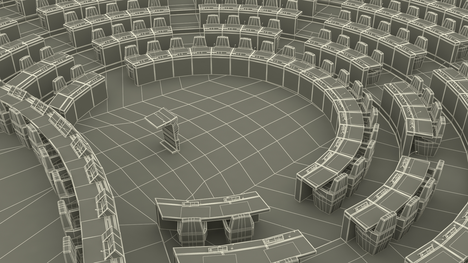 3D Amphitheater Conference Hall Seating