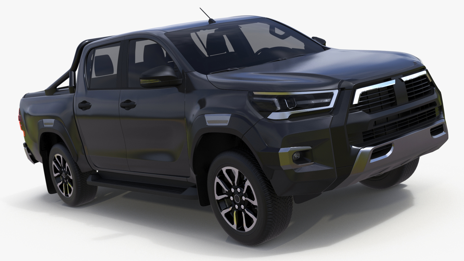 Pickup Truck Simplified Black 3D model