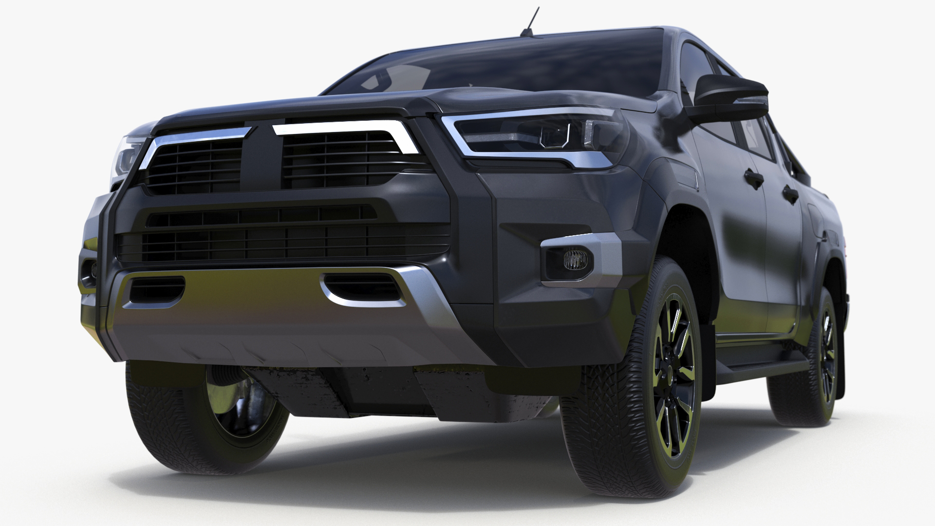 Pickup Truck Simplified Black 3D model