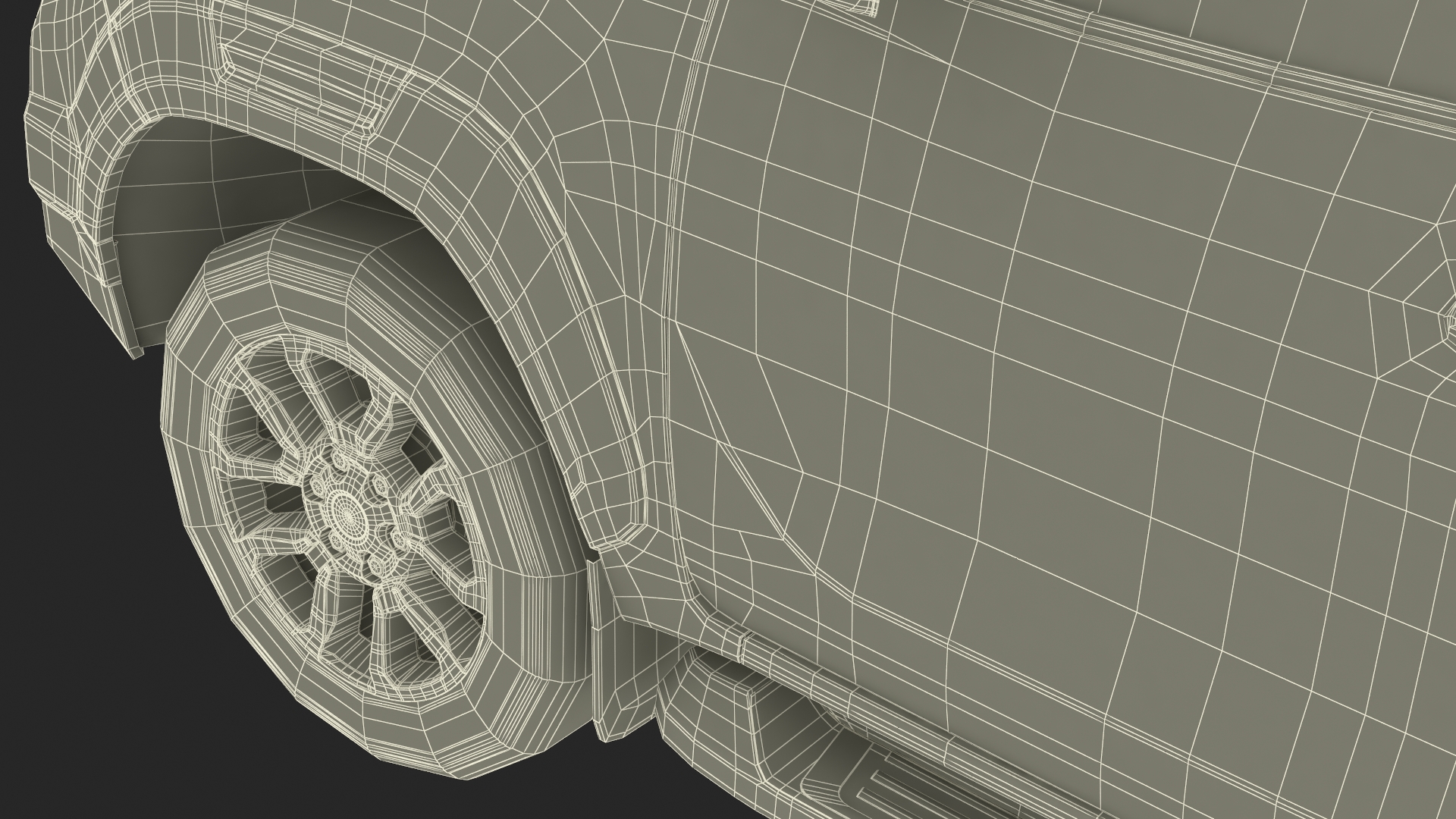 Pickup Truck Simplified Black 3D model