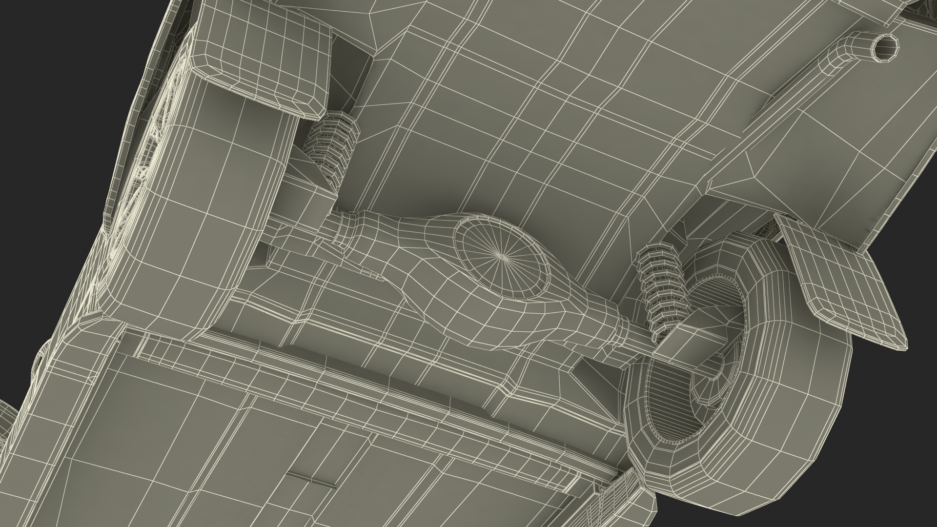 Pickup Truck Simplified Black 3D model
