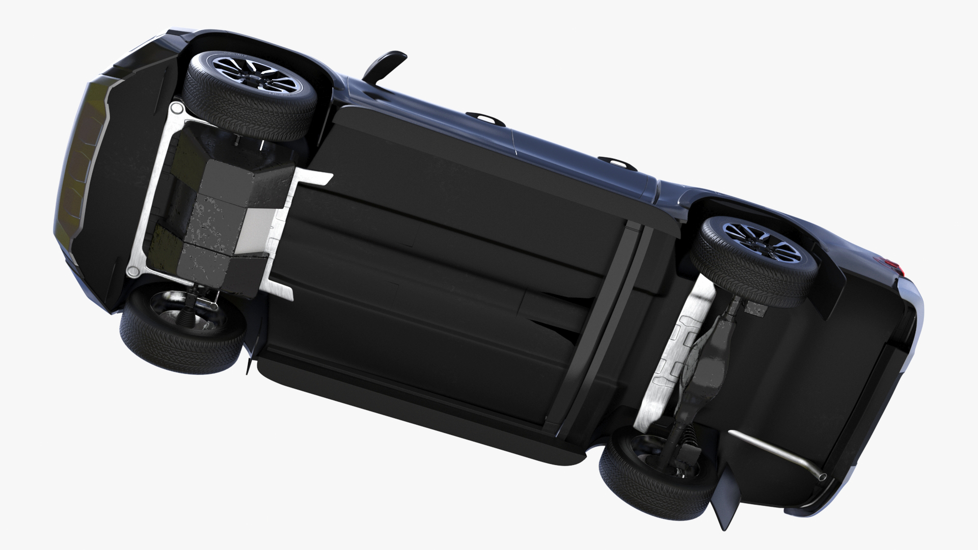 Pickup Truck Simplified Black 3D model