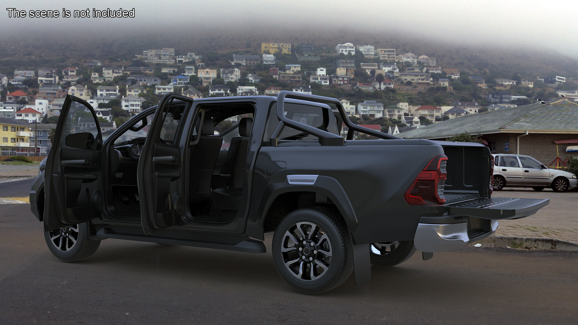 Pickup Truck Simplified Black 3D model