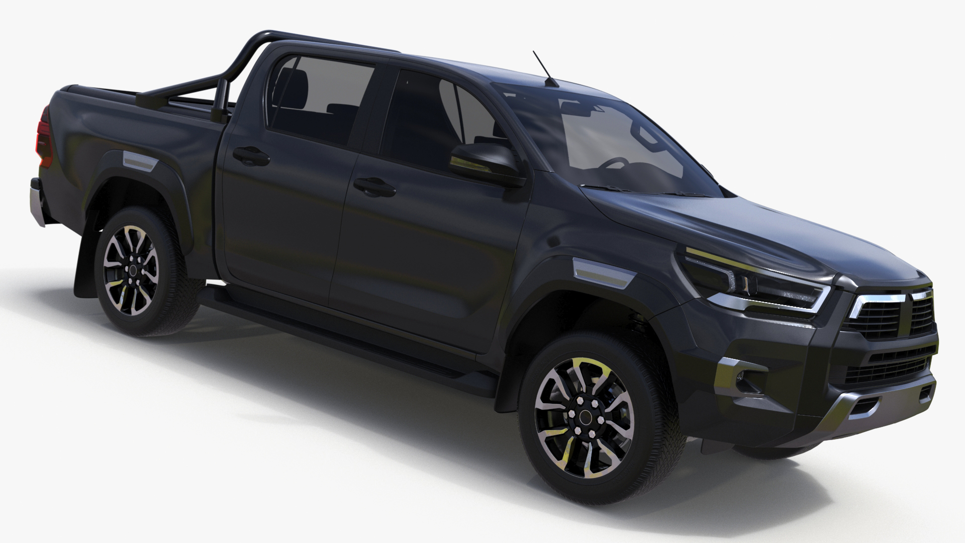Pickup Truck Simplified Black 3D model