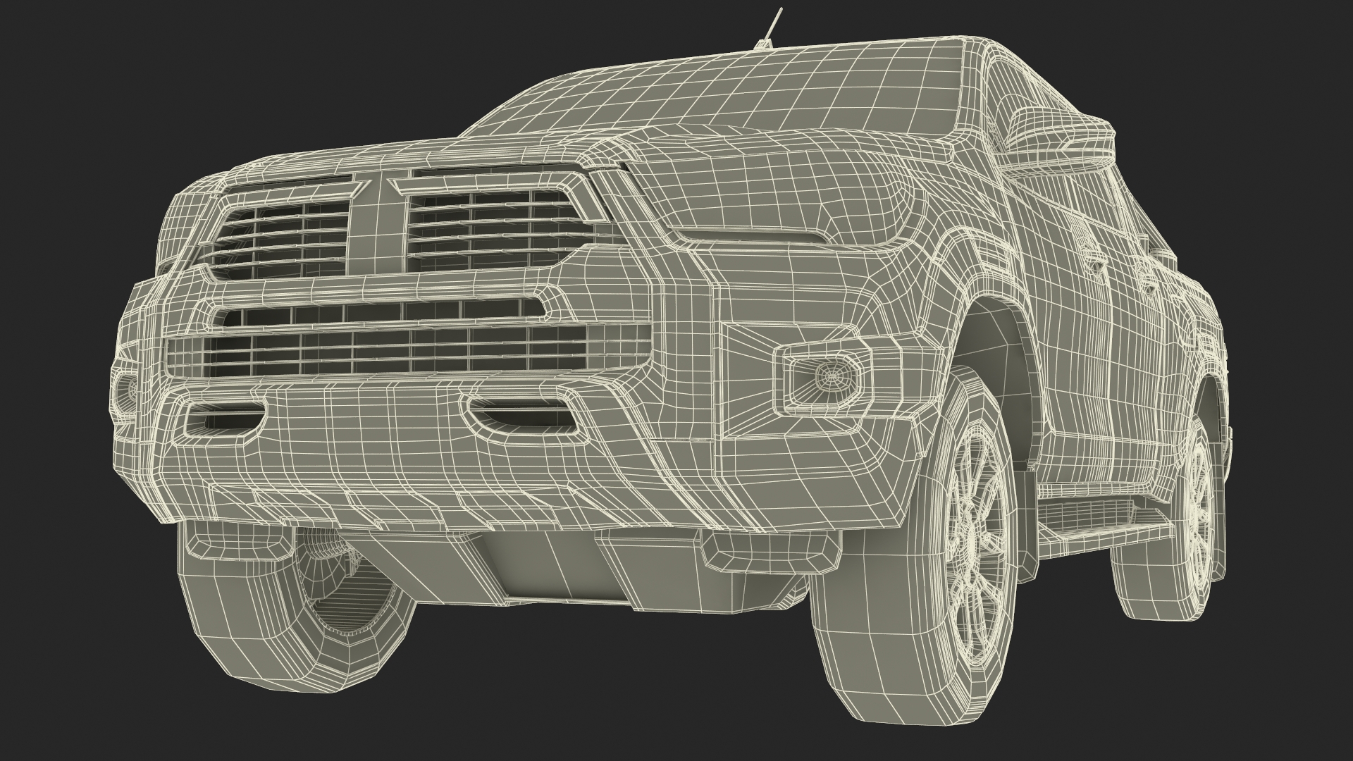 Pickup Truck Simplified Black 3D model