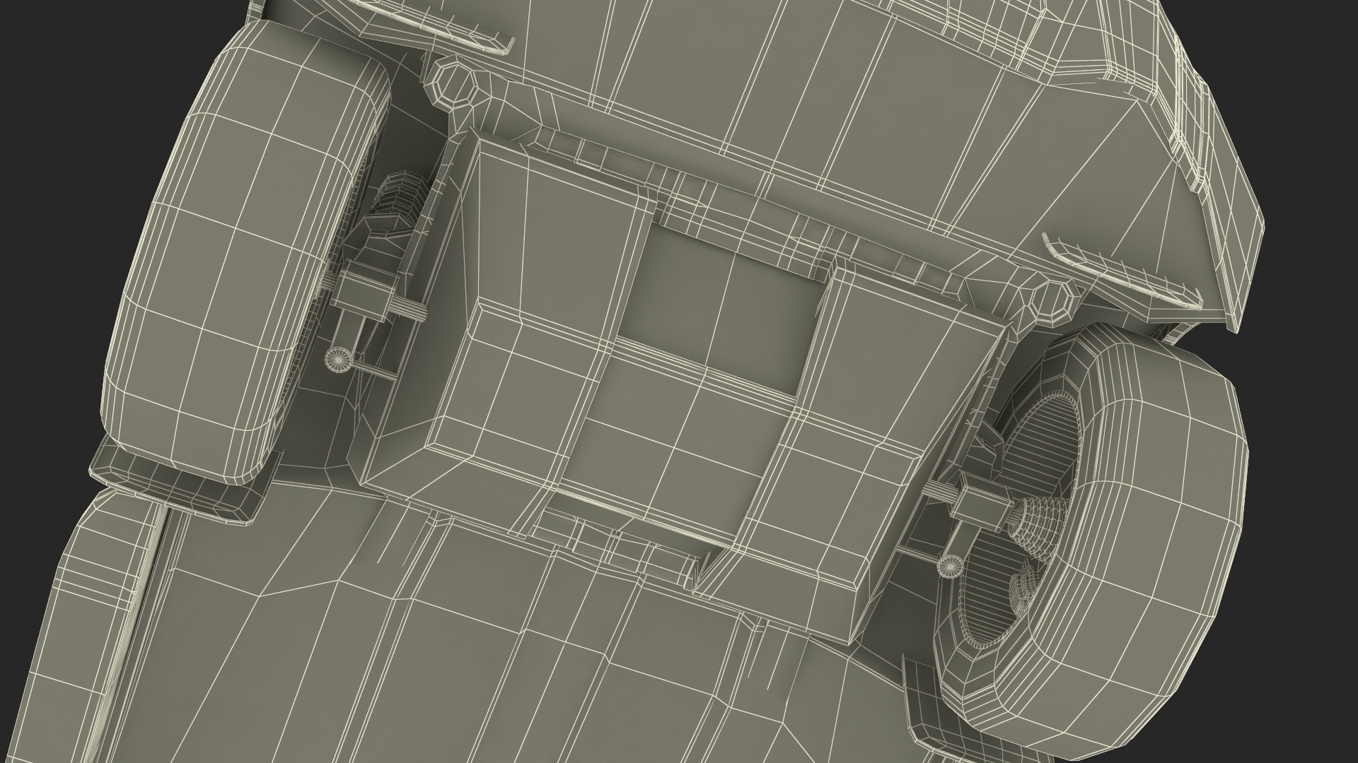 Pickup Truck Simplified Black 3D model