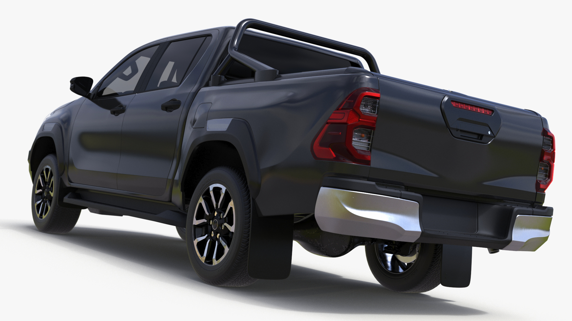 Pickup Truck Simplified Black 3D model