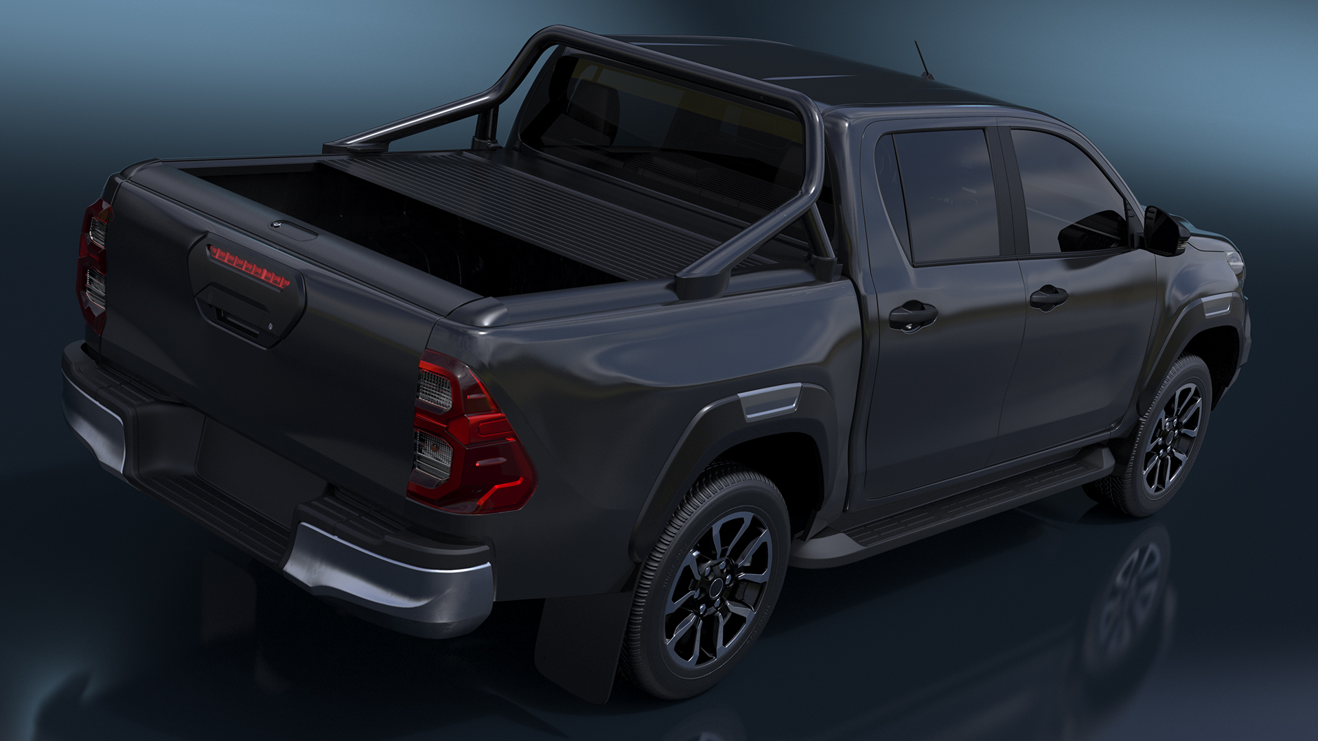 Pickup Truck Simplified Black 3D model