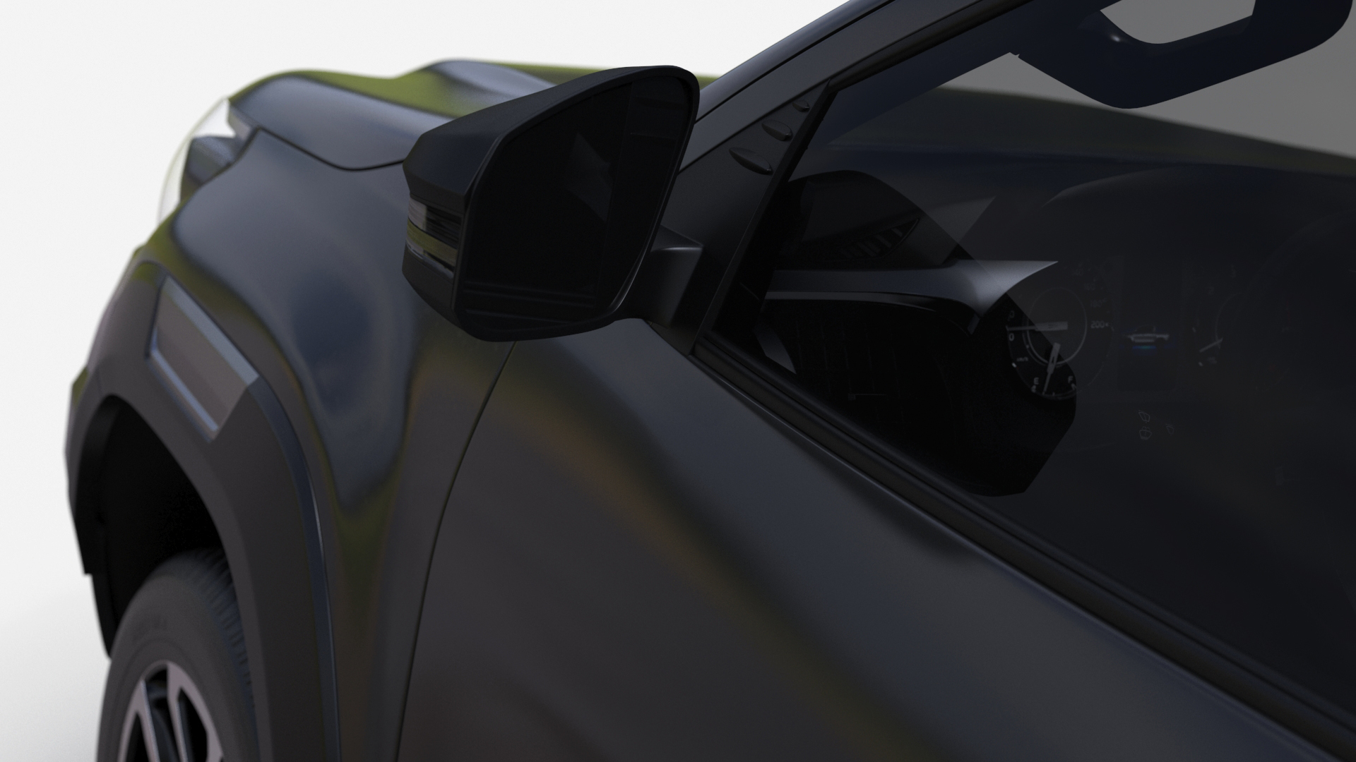 Pickup Truck Simplified Black 3D model