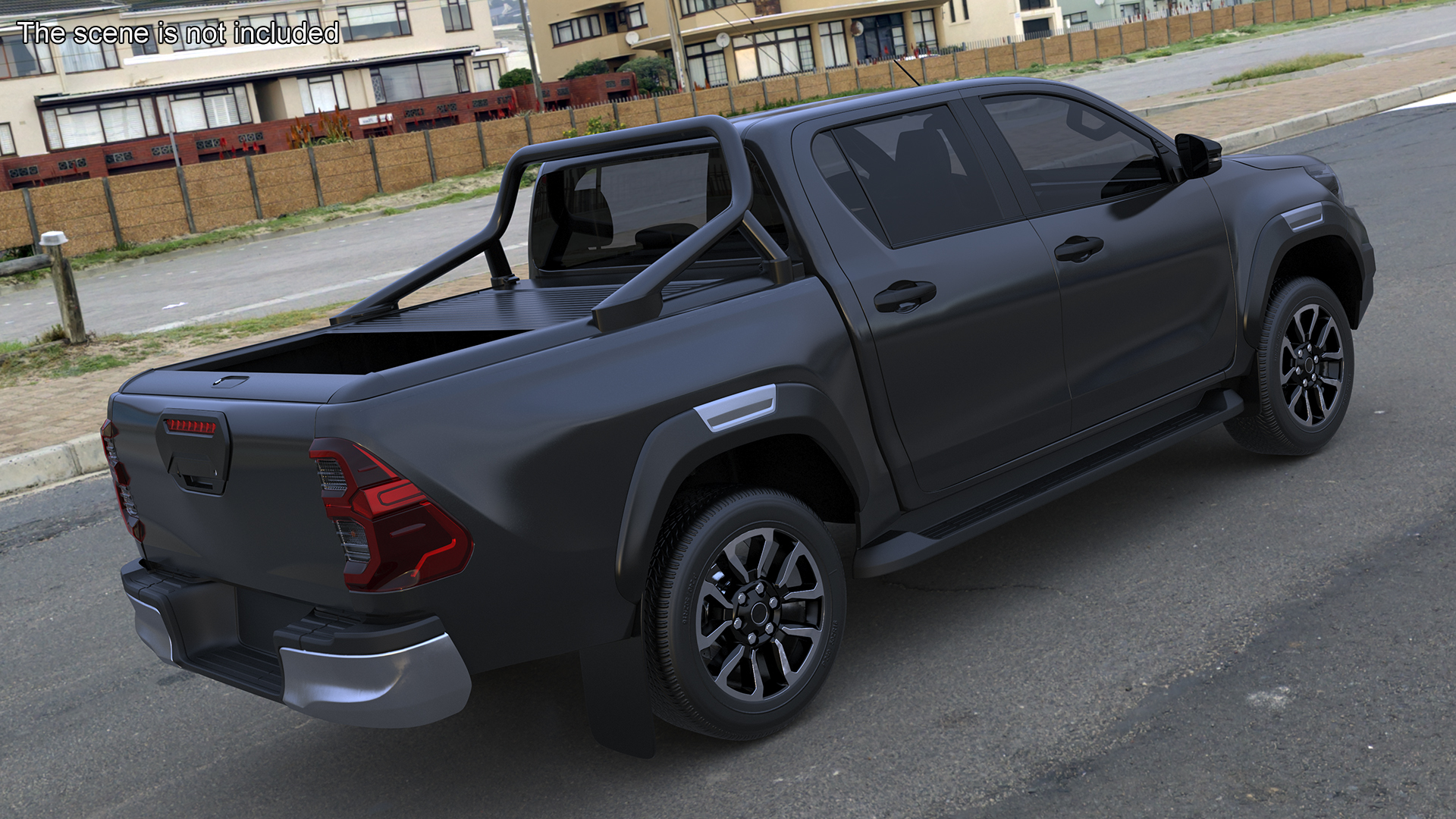 Pickup Truck Simplified Black 3D model