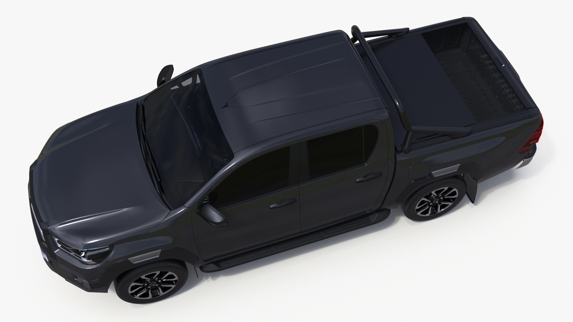 Pickup Truck Simplified Black 3D model