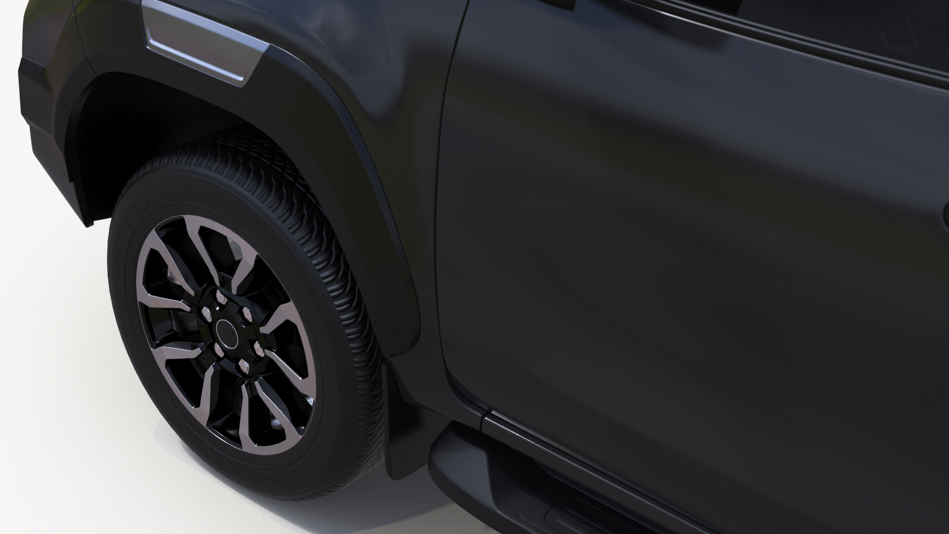 Pickup Truck Simplified Black 3D model