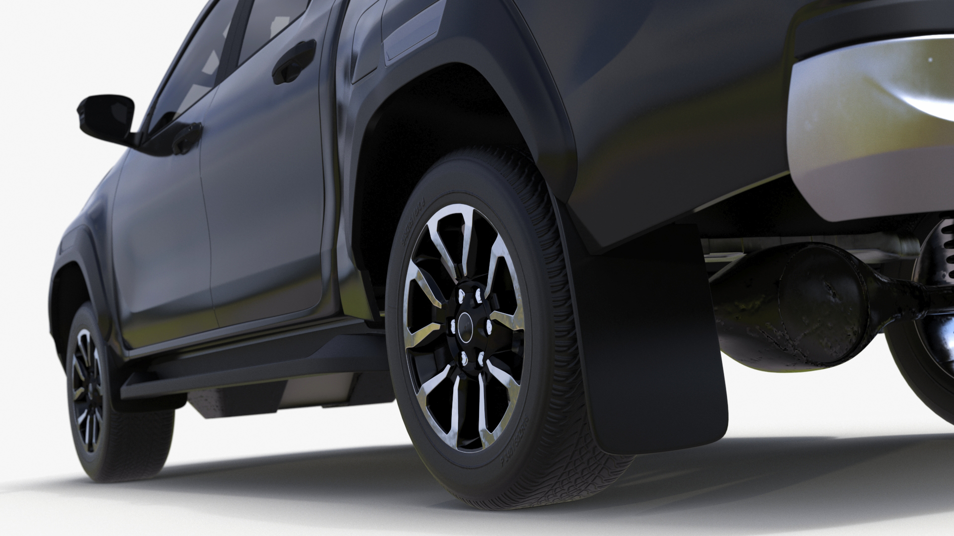 Pickup Truck Simplified Black 3D model