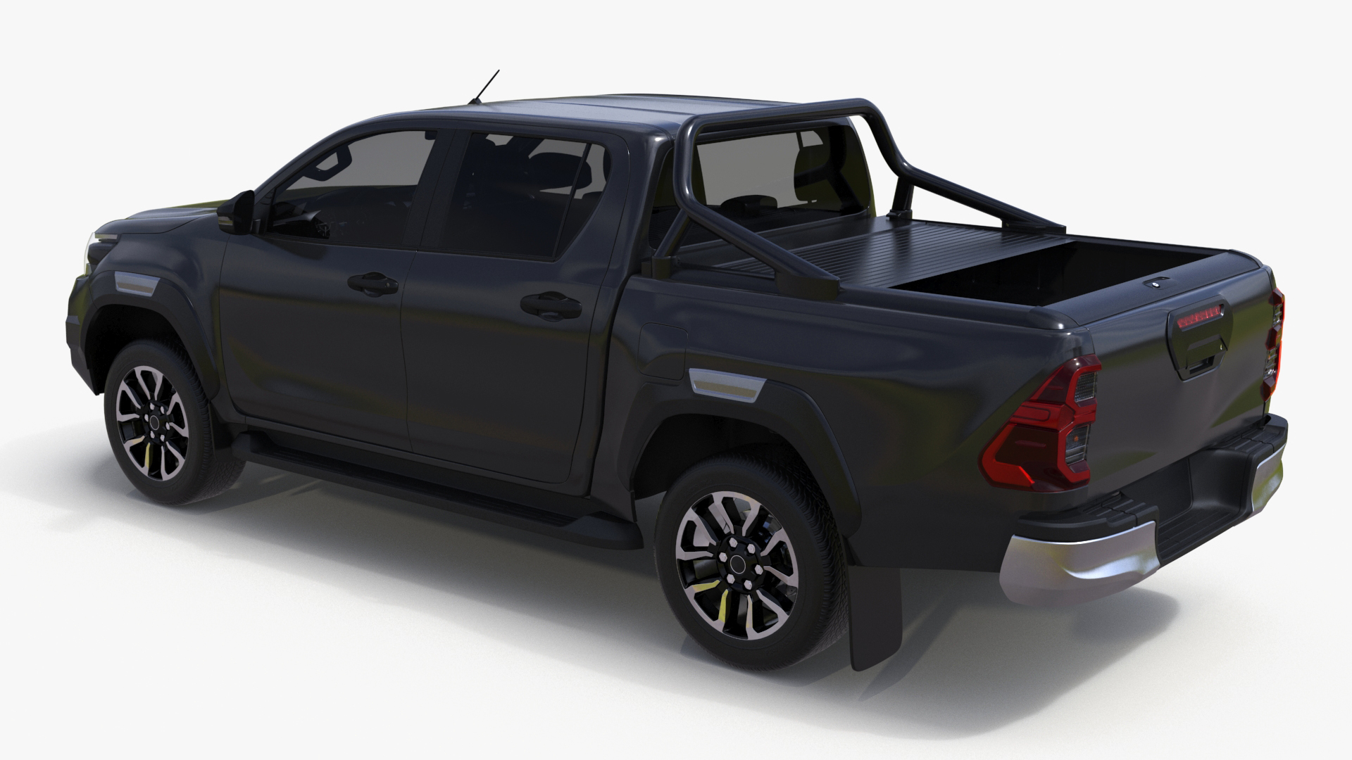 Pickup Truck Simplified Black 3D model