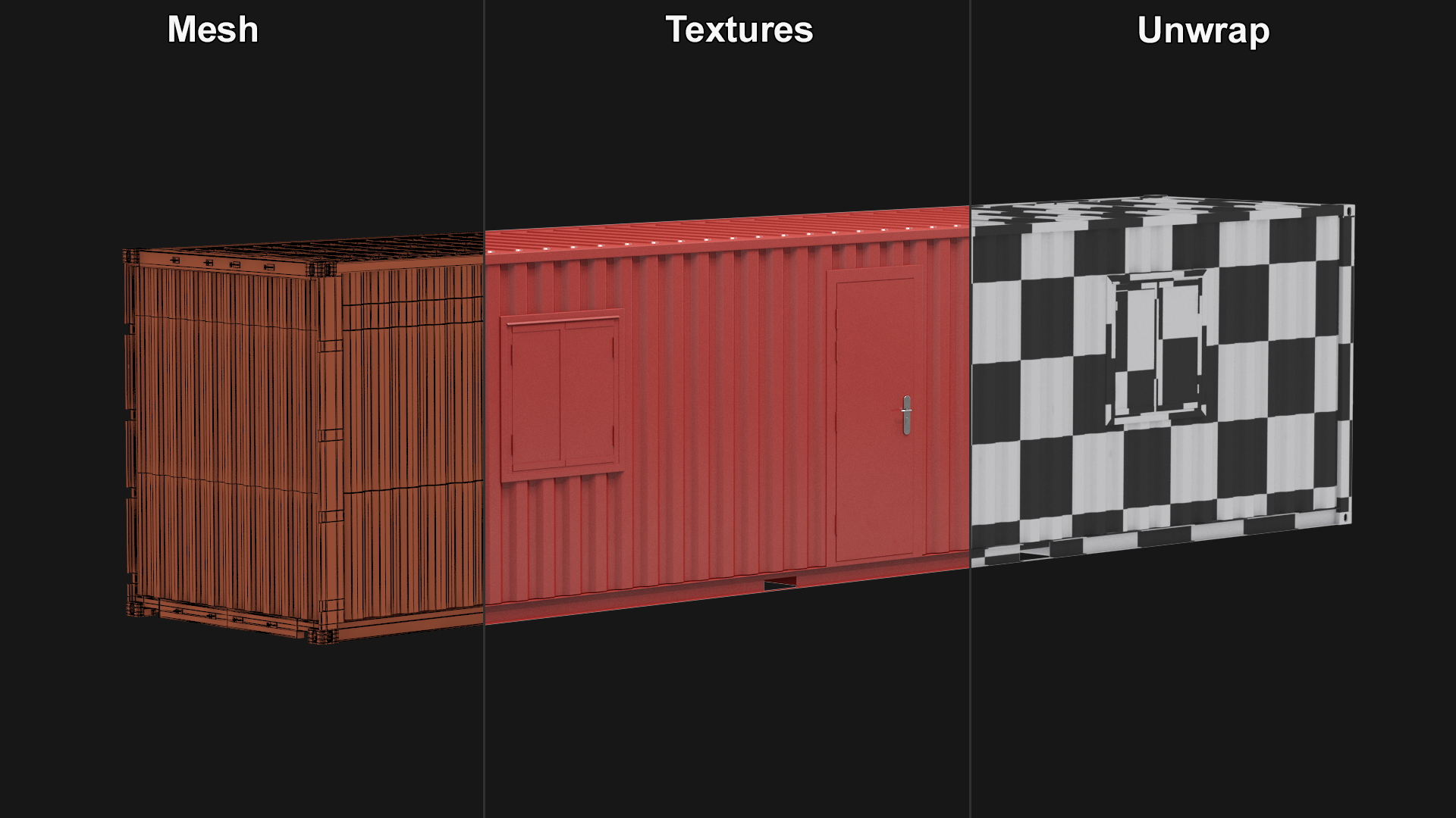 3D model Container Office Red