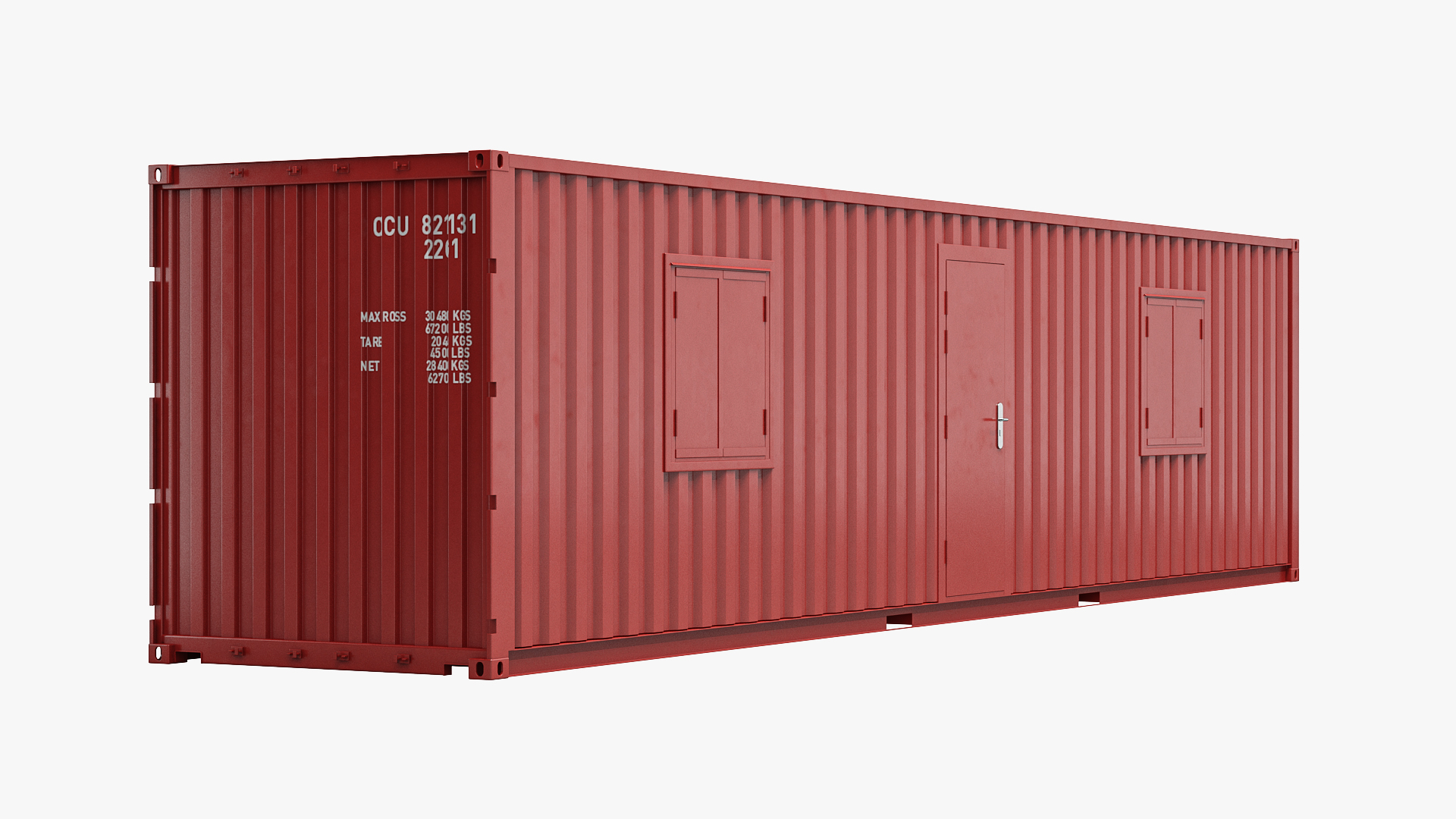 3D model Container Office Red