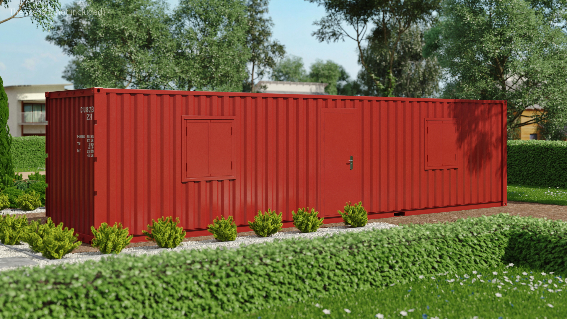 3D model Container Office Red