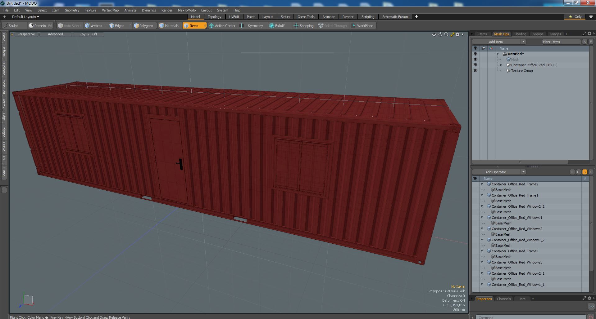 3D model Container Office Red