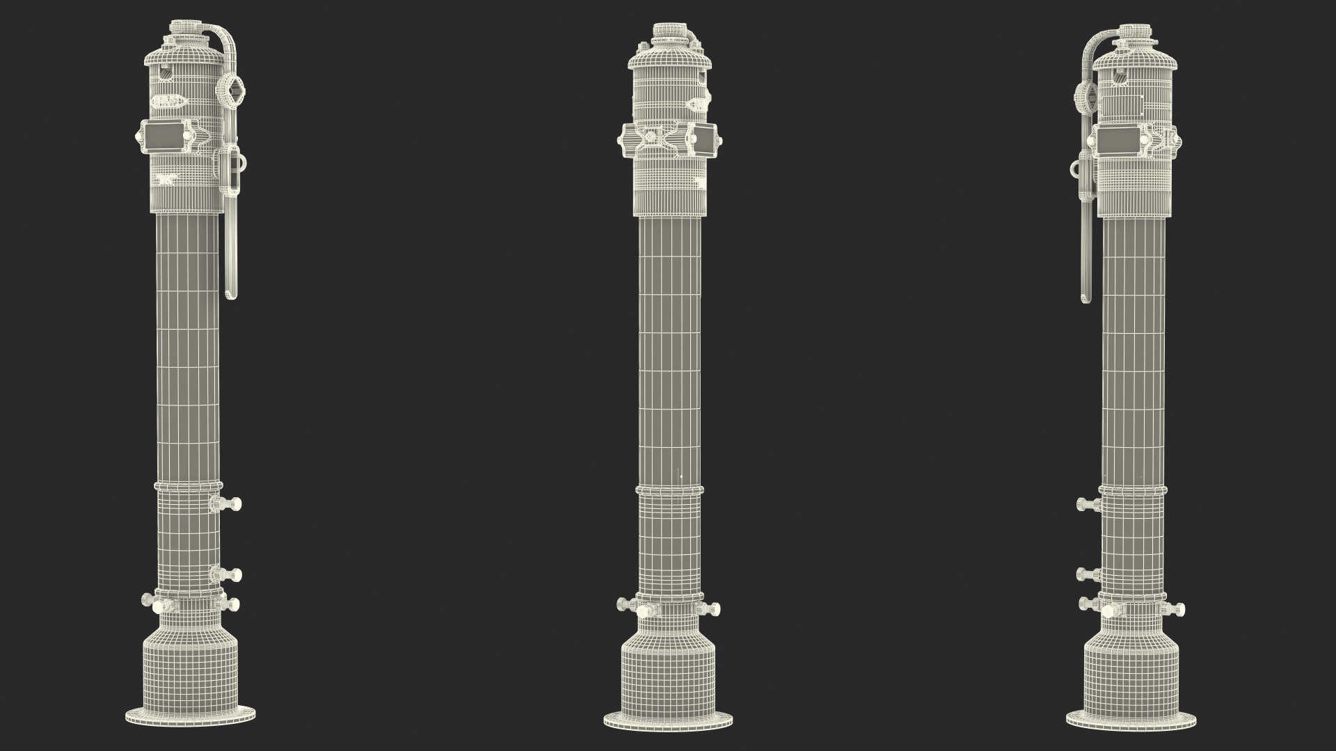 3D Old Fire Protection Underground Indicator Post