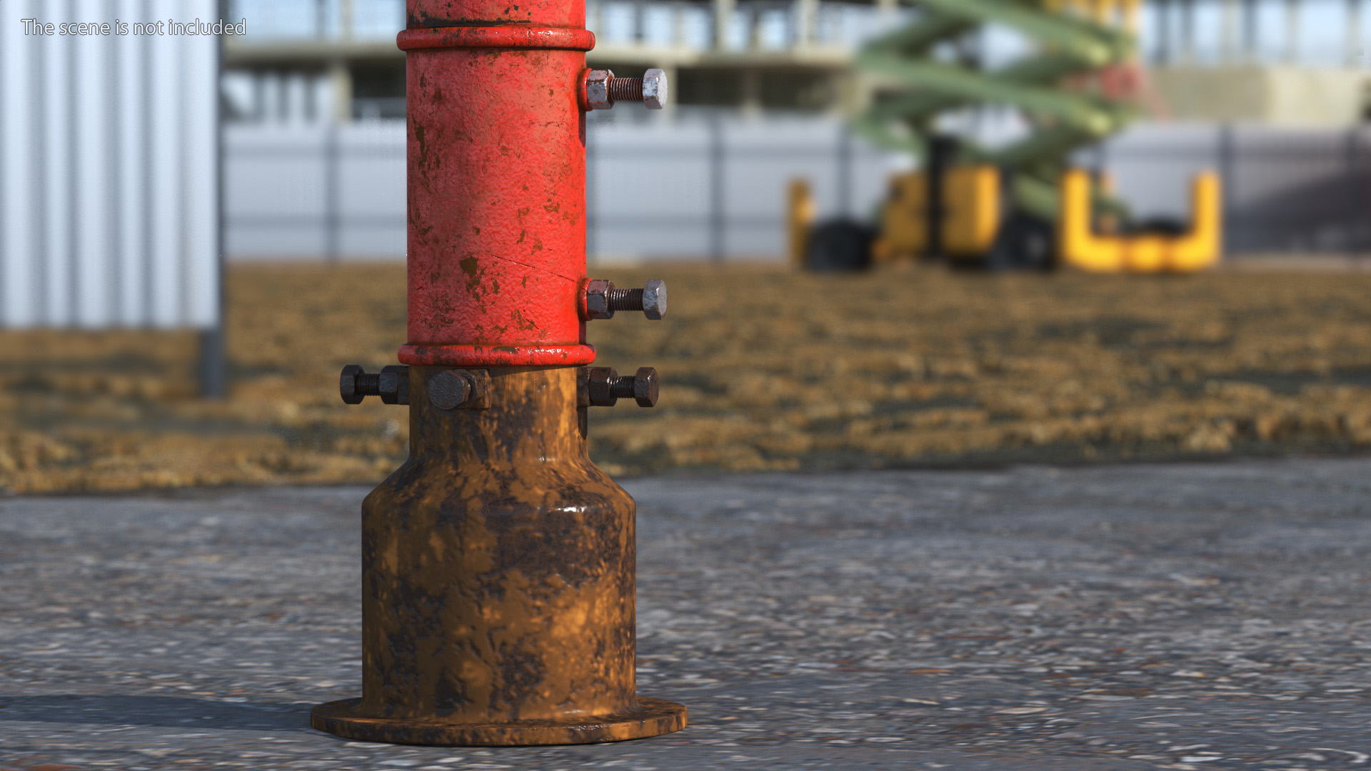 3D Old Fire Protection Underground Indicator Post