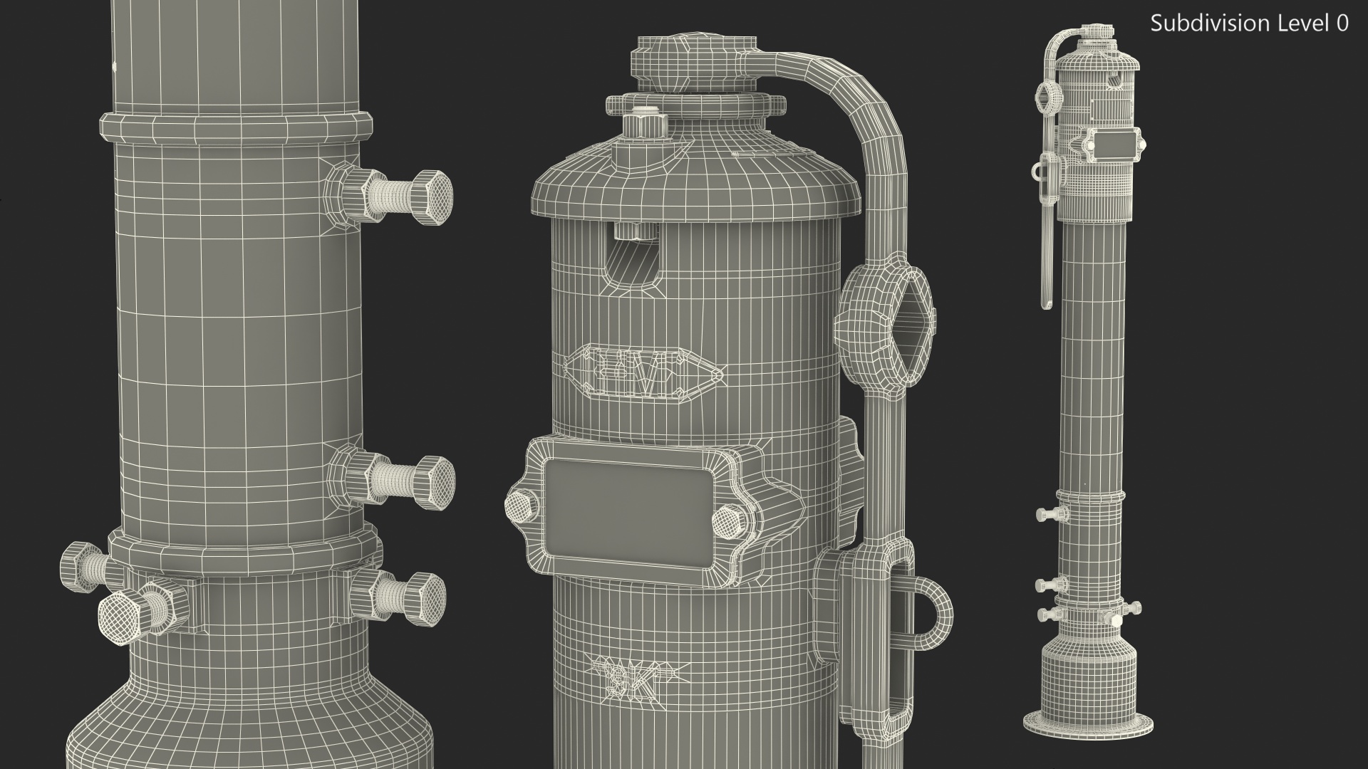 3D Old Fire Protection Underground Indicator Post