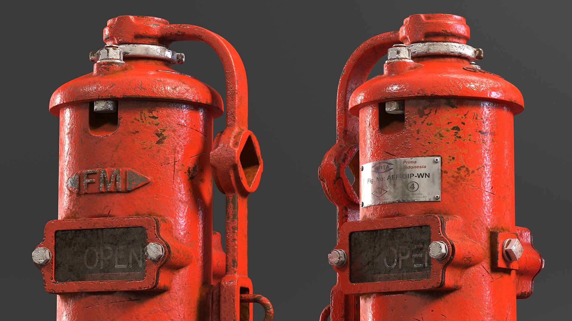 3D Old Fire Protection Underground Indicator Post