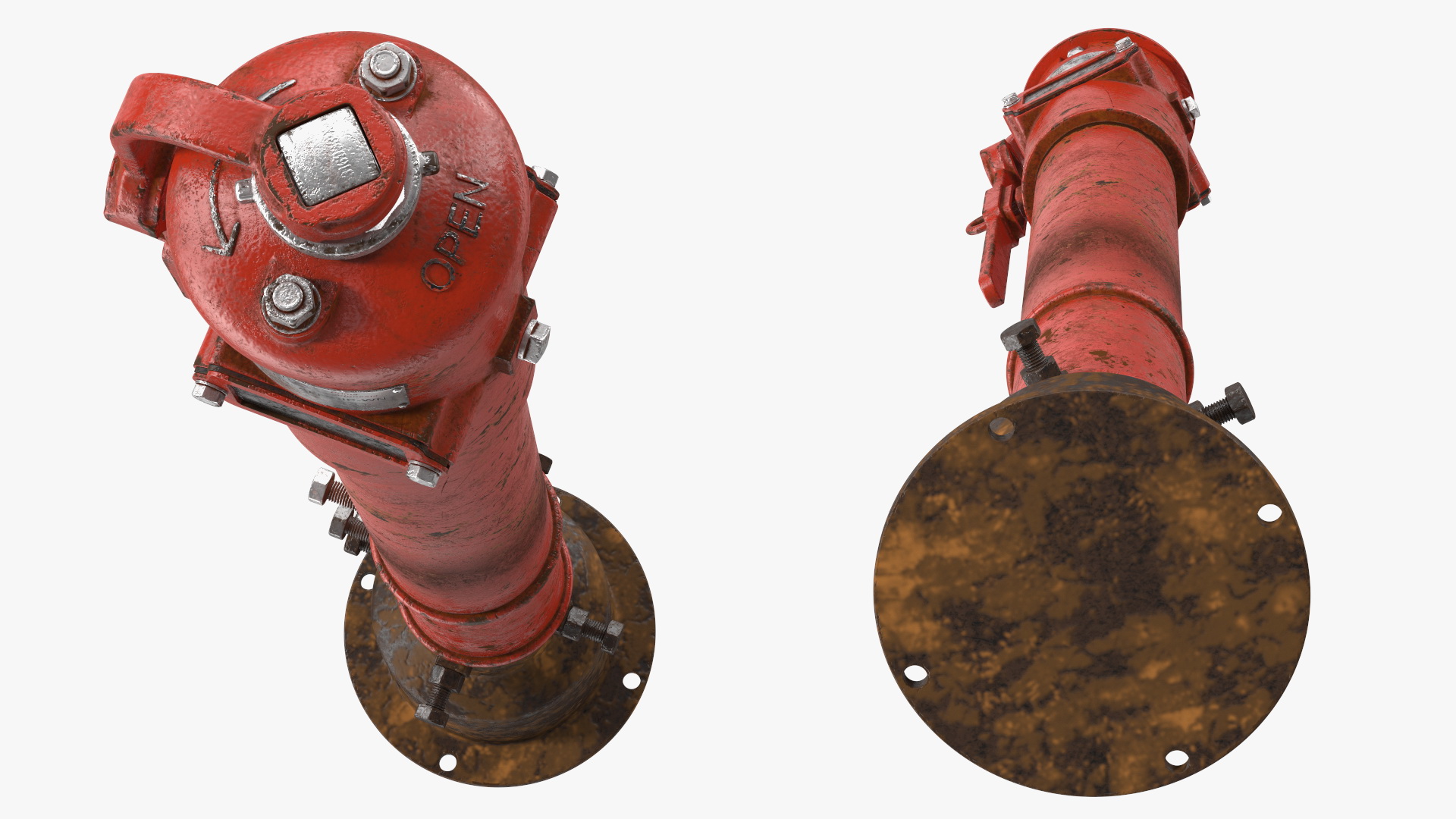 3D Old Fire Protection Underground Indicator Post