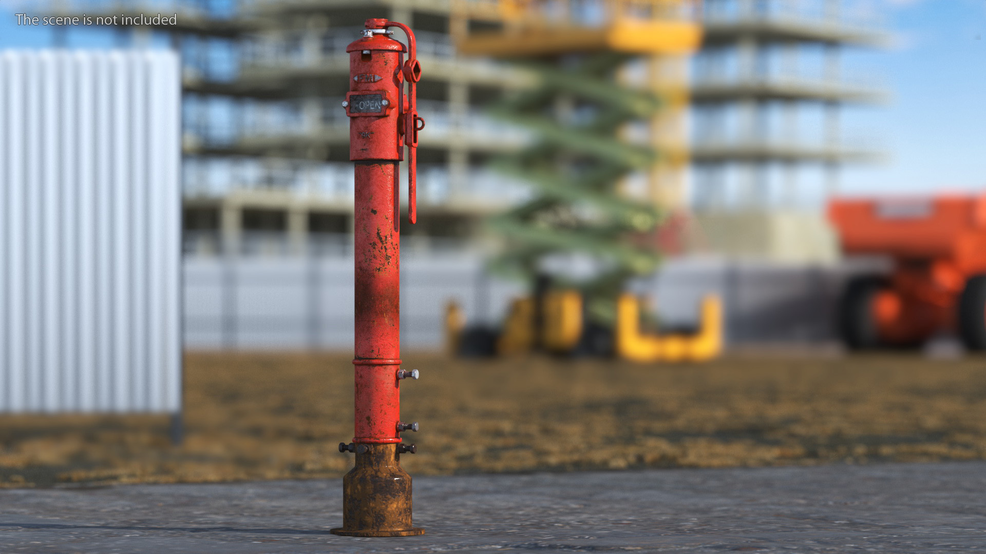 3D Old Fire Protection Underground Indicator Post
