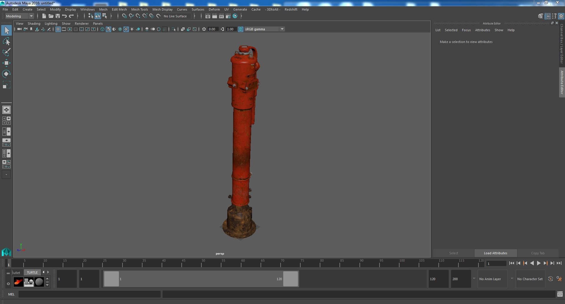 3D Old Fire Protection Underground Indicator Post