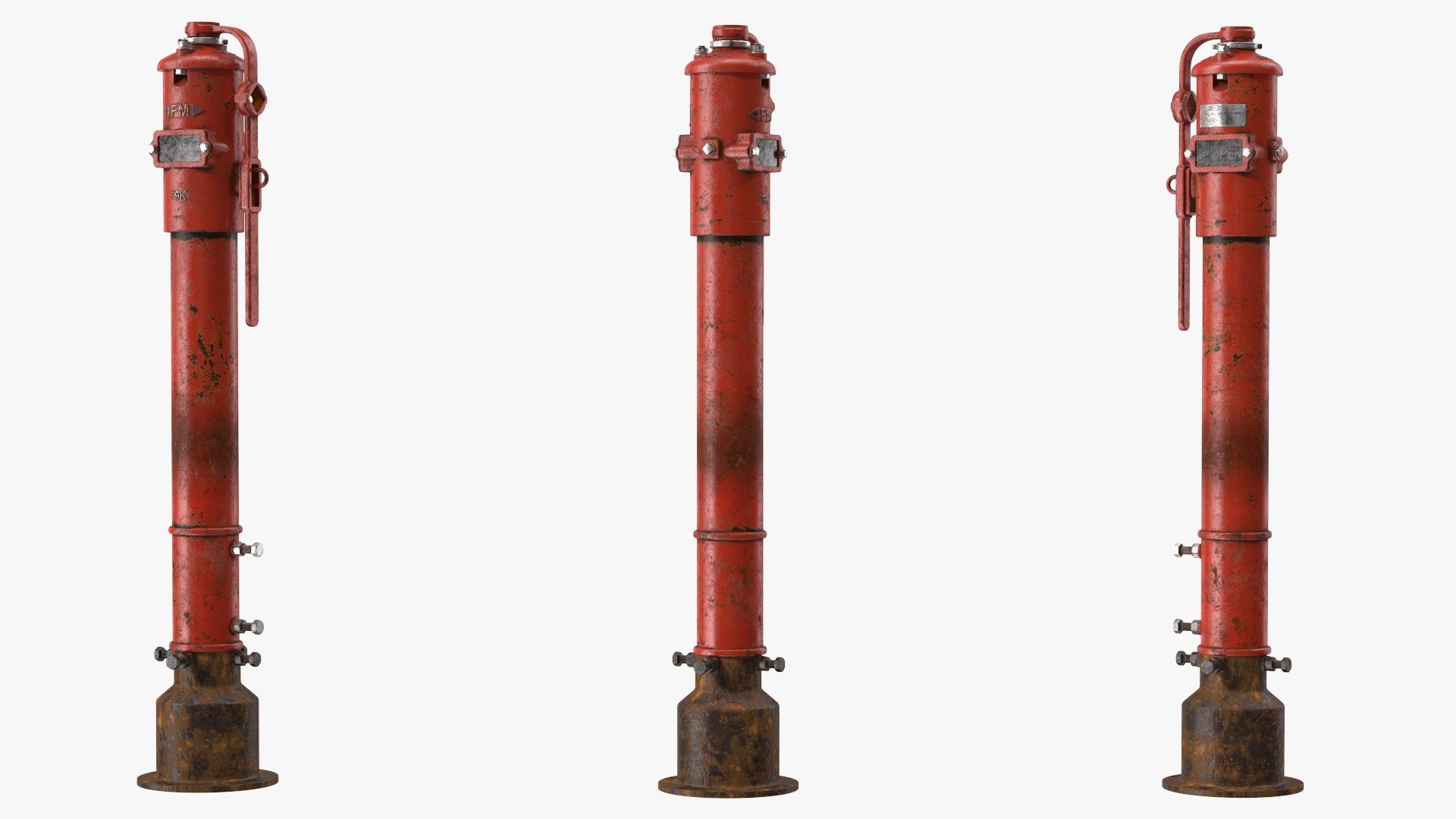 3D Old Fire Protection Underground Indicator Post